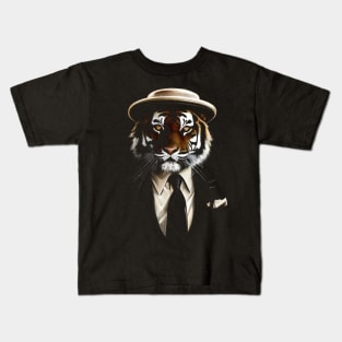 Posh Golfer Tiger - Millionaire Cat Kids T-Shirt